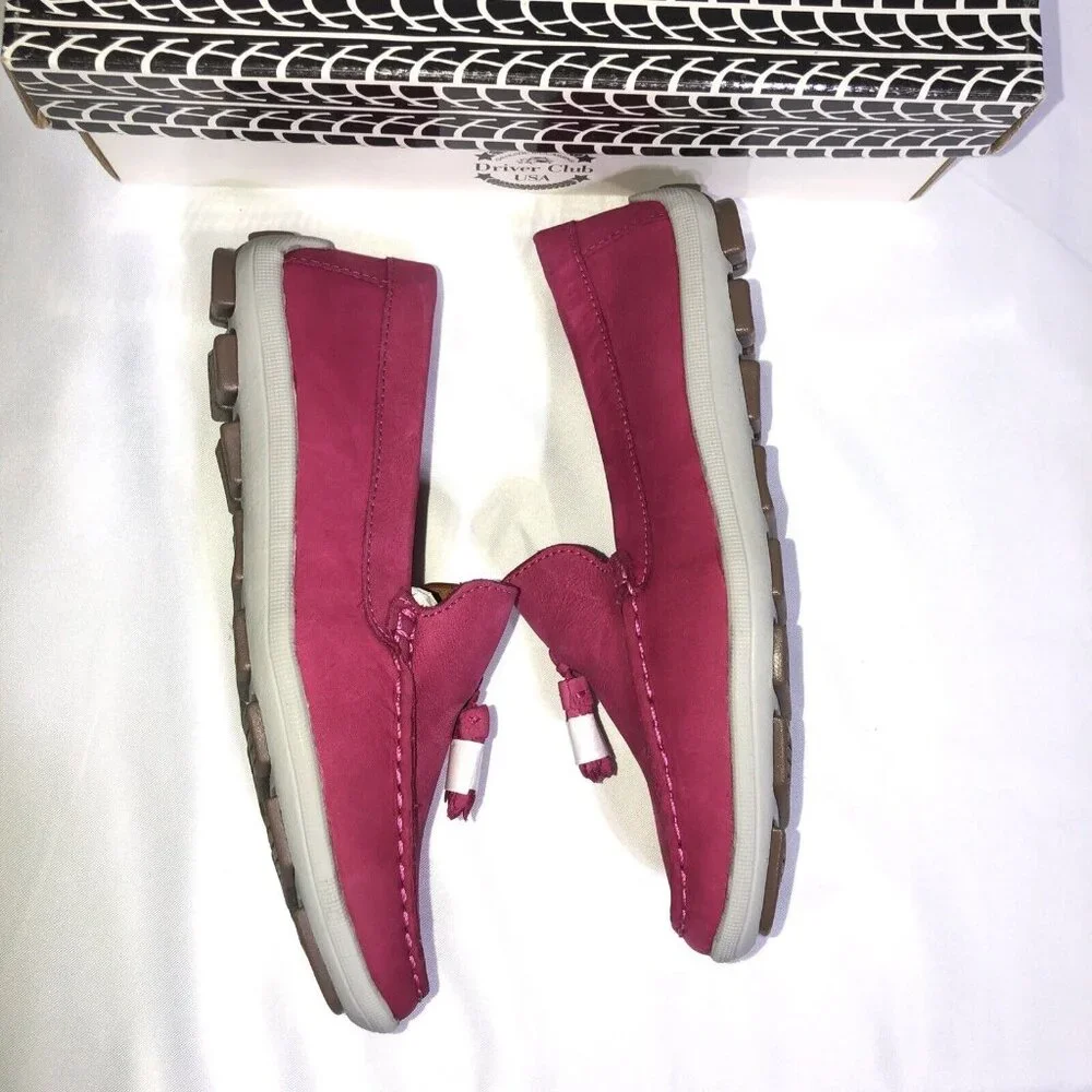 Driver Club USA Johnson Ave Pink Nubuck Leather Loafers Size 3 Little Kid/Youth